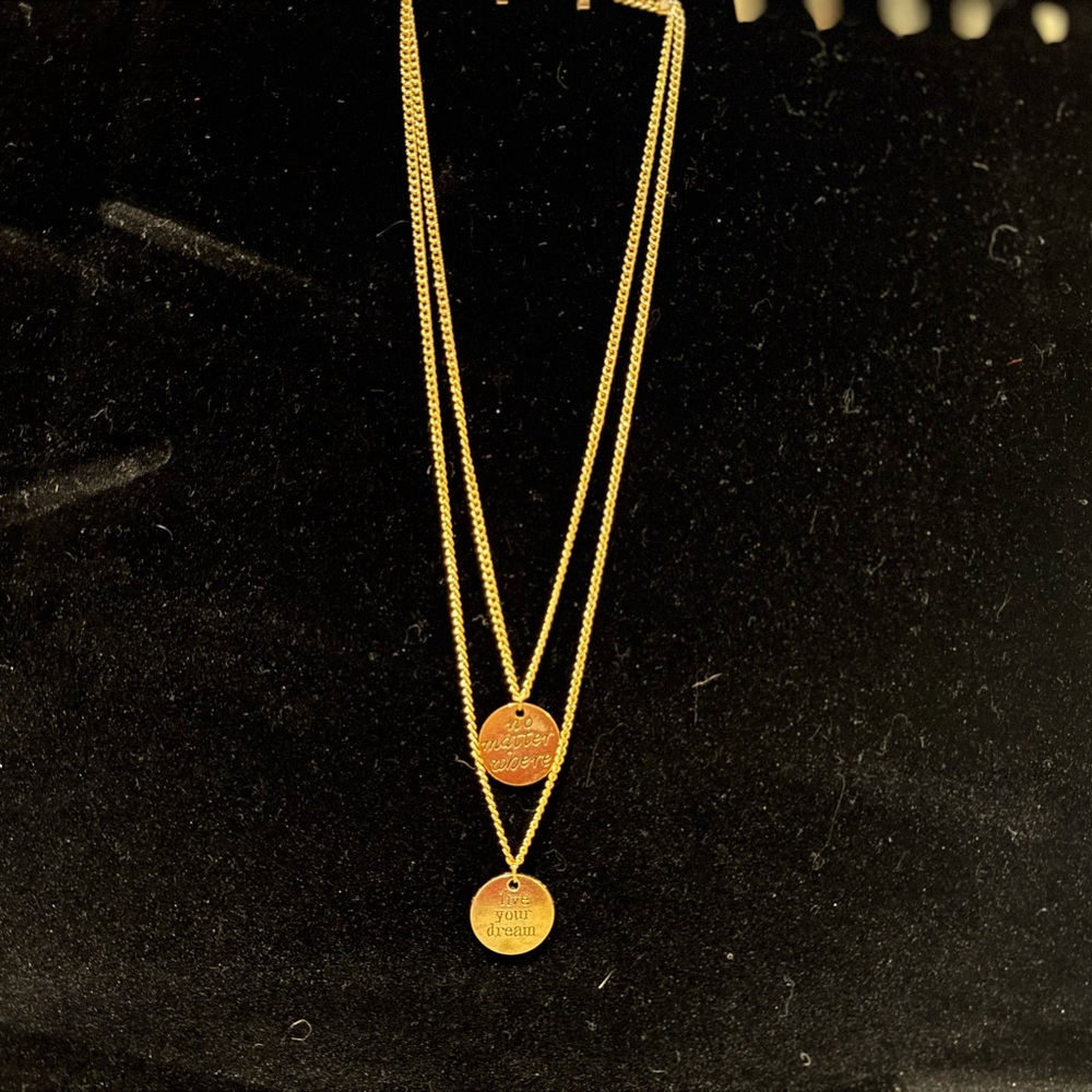 Double Necklace Inspirational gold Dainty Necklaces - Picture 3 of 3